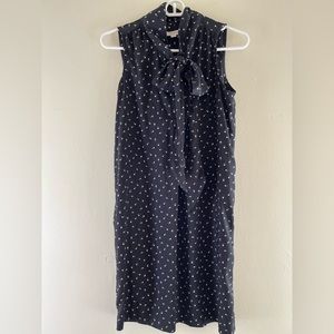 LOFT paw print bow neck shift dress